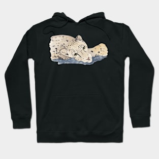 Snow Leopard Lounging Hoodie